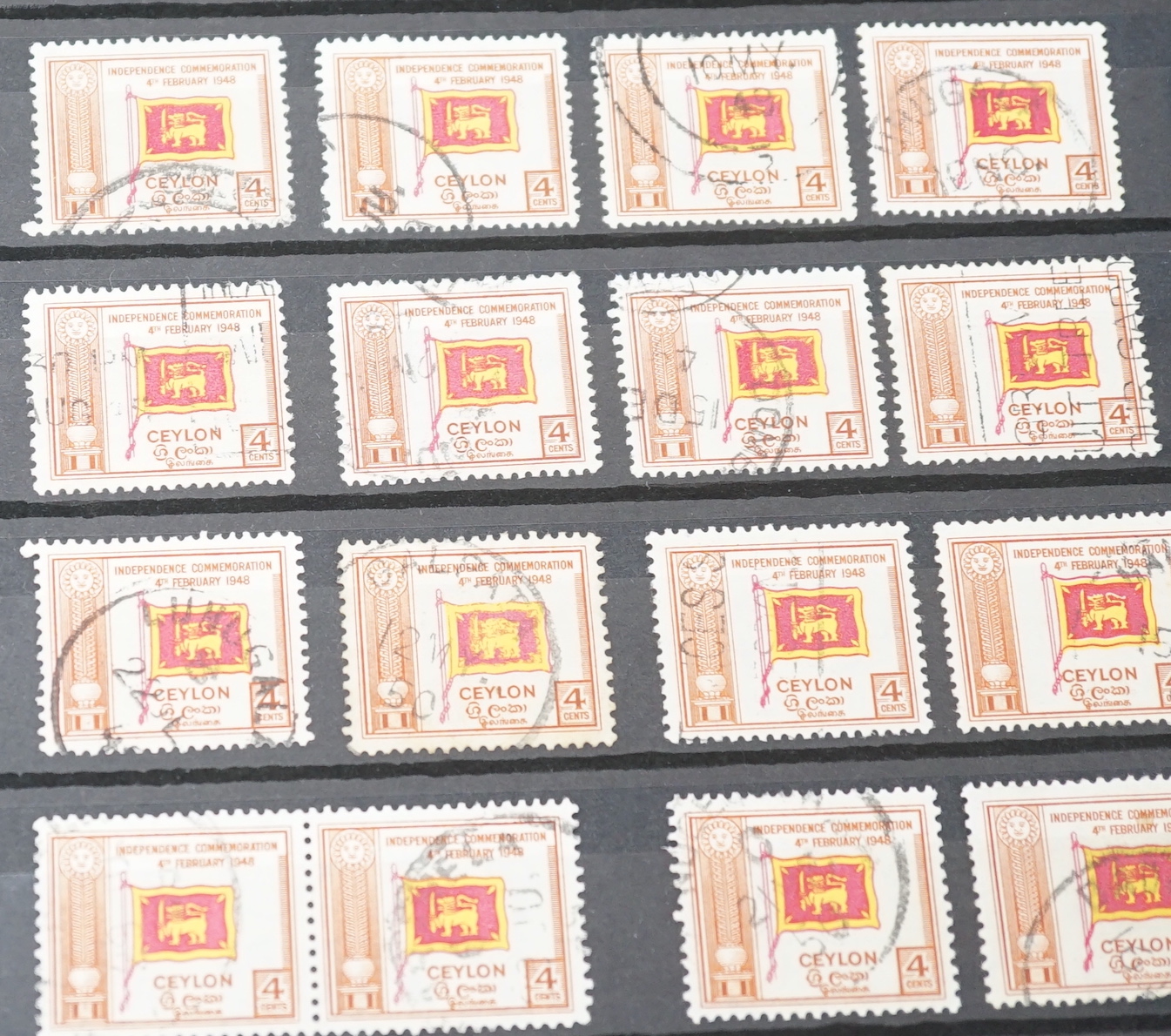 An album of Ceylon stamps